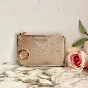 🎀 Kate Spade Bitsy Wallet Rose Gold Keychain